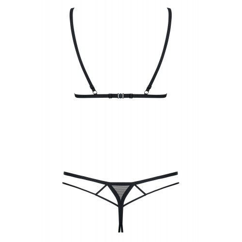 Соблазнительный комплект белья с доступом черный L/XL