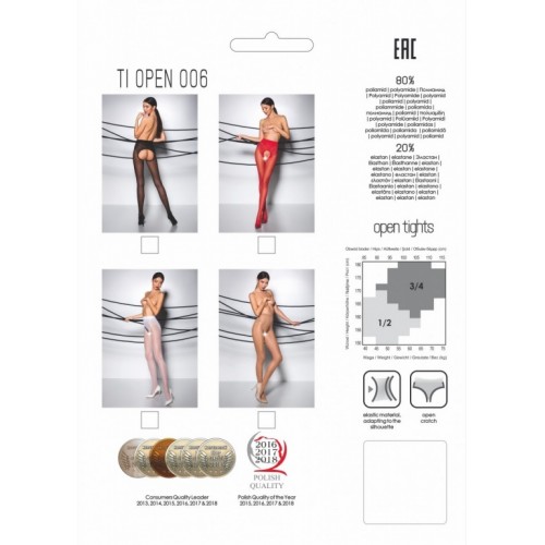 Колготки TIOpen 006 белые размер 1/2