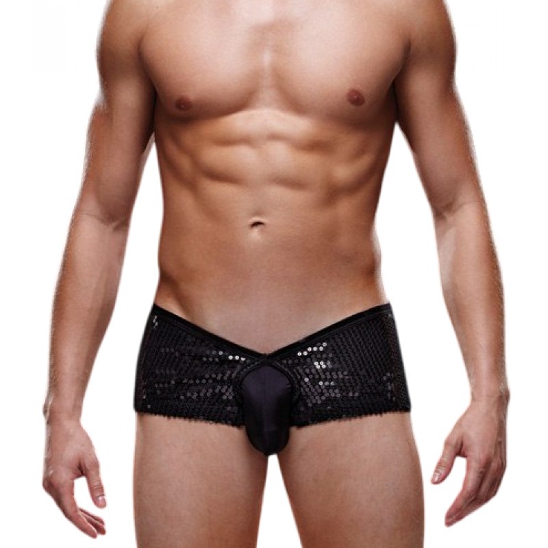 Блестящие мужские трусы-хипсы Envy черные M/L