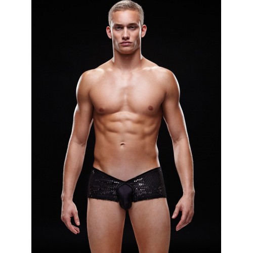 Блестящие мужские трусы-хипсы Envy черные M/L