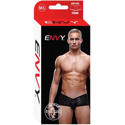 Блестящие мужские трусы-хипсы Envy черные M/L