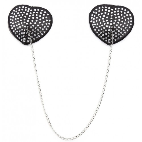 Пэстисы для груди сердца с цепочкой серебристые