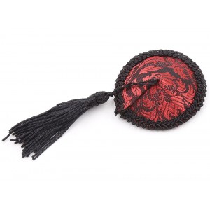 Пэстисы кружевные красно-черные с кисточками (иной угол)