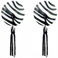 Пэстисы для груди Reusable Zebra Round Tassel Nipple Pasties