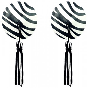 Пэстисы для груди Reusable Zebra Round Tassel Nipple Pasties