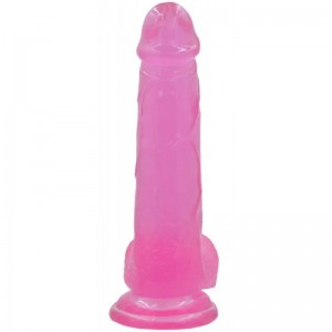 Фаллос на присоске Jelly Studs Crystal Dildo Large розовый 20 см (иной угол)