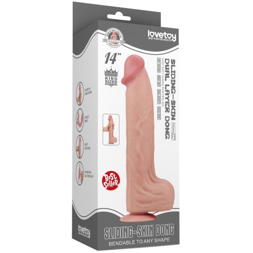 Реалистичный фаллоимитатор с эффектом двойной кожи Lovetoy Sliding-Skin Dual Layer Dong 36 см