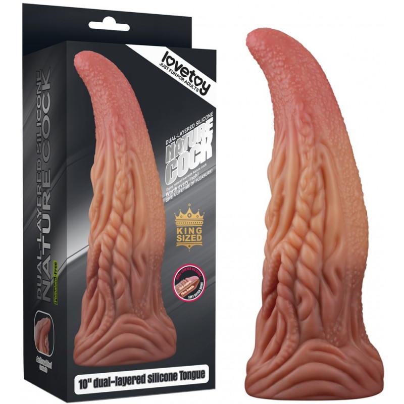 Фаллос-язычок с рельефным стволом Lovetoy Nature Cock Tongue 25 см