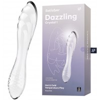 Двусторонний фаллоимитатор Satisfyer Dazzling Crystal 1, стекло, прозрачный, 18,5 см