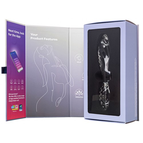 Двусторонний фаллоимитатор Satisfyer Dazzling Crystal 1, стекло, прозрачный, 18,5 см