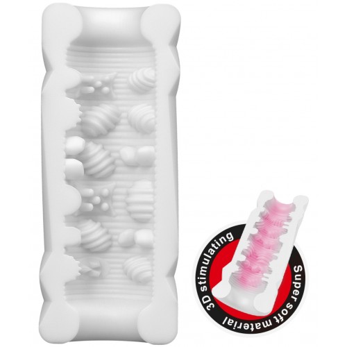 Рельефный маструбатор в колбе-банке Pretty Love