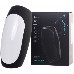 Перезаряжаемый мастурбатор Erotist Hailstorm, силикон, черный, 14,7 см.