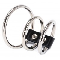 Хомут на пенис из трех металлических колец 