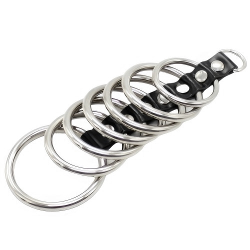 Хомут на пенис из семи металлических колец