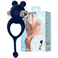 Виброкольцо с хвостиком JOS MICKEY, силикон, синий, 12,5 см