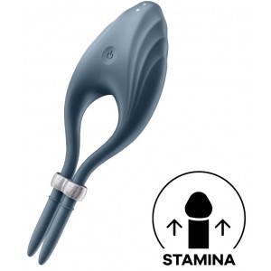 Эрекционное кольцо с вибрацией Satisfyer Duelist серый (иной угол)