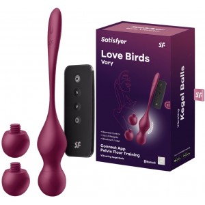 Вагинальные смарт-шарики с вибрацией и сменными утяжелителями Satisfyer Love Birds Vary бордовый Вагинальные смарт-шарики с вибрацией и сменными утяжелителями Satisfyer Love Birds Vary бордовый