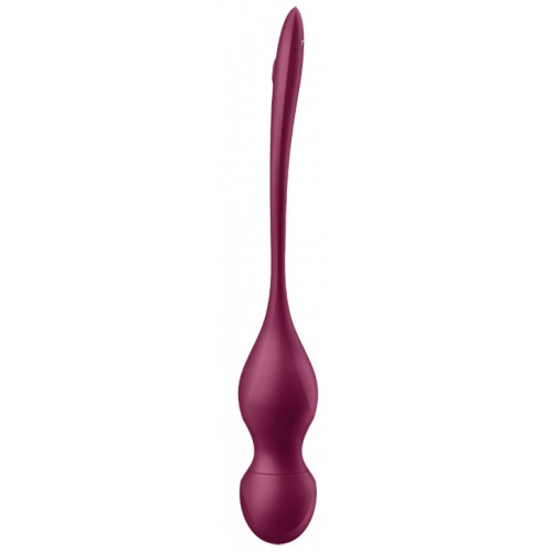 Вагинальные смарт-шарики с вибрацией и сменными утяжелителями Satisfyer Love Birds Vary бордовый