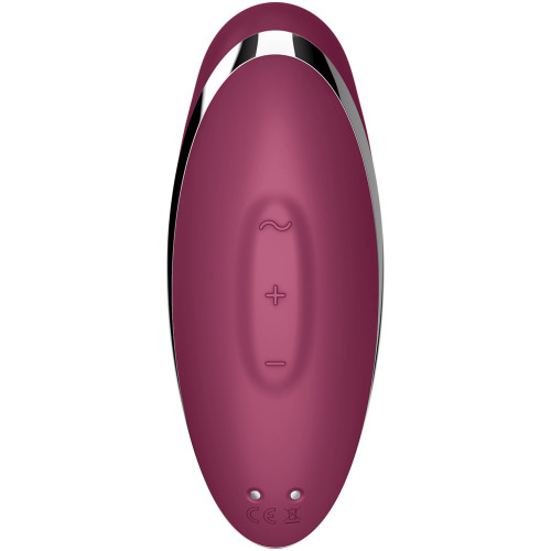 Клиторальный вибростимулятор с пульсацией Satisfyer Tap And Climax 2 бордовый