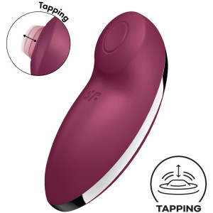 Клиторальный вибростимулятор с пульсацией Satisfyer Tap And Climax 2 бордовый (иной угол)
