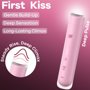 Вакуумно-волновой мини-стимулятор клитора с вибрацией помада Satisfyer First Kiss (иной угол)