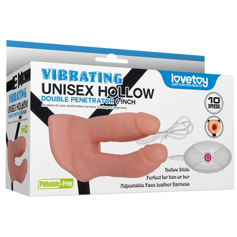 Фаллопротез для двойного проникновения с вибрацией