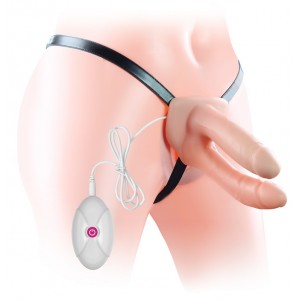 Фаллопротез для двойного проникновения с вибрацией (иной угол)