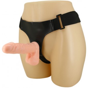 Реалистичный страпон с мошонкой и с удобными трусиками (иной угол)