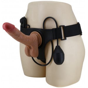 Вибрострапон на трусиках Pretty Love Harness Briefs Oher с имитацией семяизвержения 20 см (иной угол)