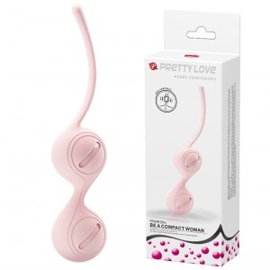 Вагинальные шарики со смещённым центром тяжести Pretty Love Kegel Tighten Up I, нежно-розовые