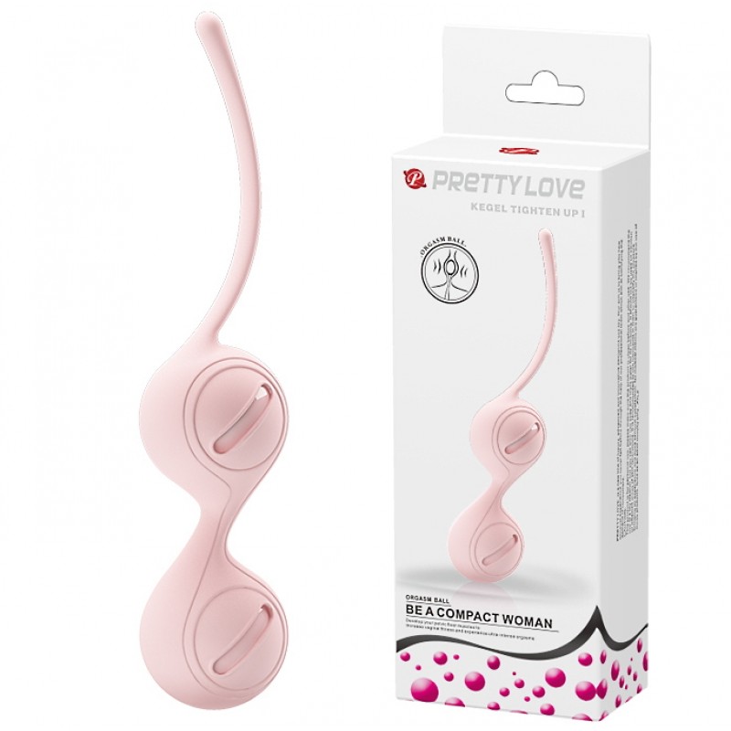 Вагинальные шарики со смещённым центром тяжести Pretty Love Kegel Tighten Up I, нежно-розовые