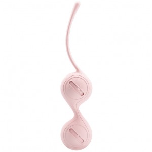 Вагинальные шарики со смещённым центром тяжести Pretty Love Kegel Tighten Up I, нежно-розовые (иной угол)