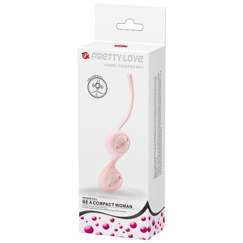 Вагинальные шарики со смещённым центром тяжести Pretty Love Kegel Tighten Up I, нежно-розовые