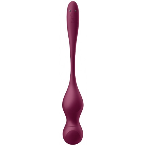 Вагинальные смарт-шарики с вибрацией и сменными утяжелителями Satisfyer Love Birds Vary бордовый