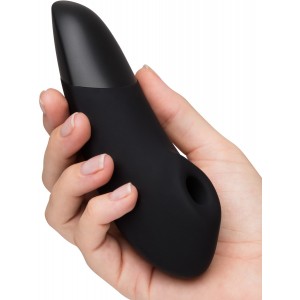 Бесконтактный вакуумно-волновой стимулятор клитора с вибрацией Womanizer Enhance черный (иной угол)