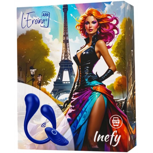 Многофункциональный вибратор L`Eroina APP INEFY с пультом и APP, силикон, синий, 26,5 см