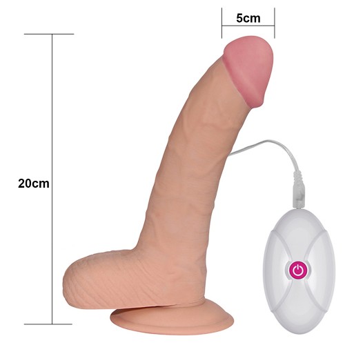Вибратор реалистик с выносным пультом управления The Ultra Soft Dude 22,5 см