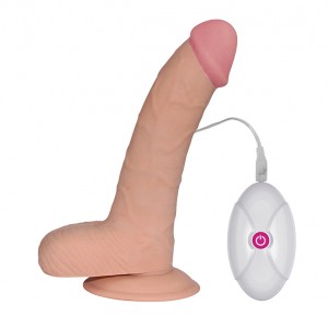 Вибратор реалистик с выносным пультом управления The Ultra Soft Dude 22,5 см (иной угол)