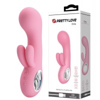 Перезаряжаемый вибратор Pretty Love Chris розовый с клиторальной стимуляцией