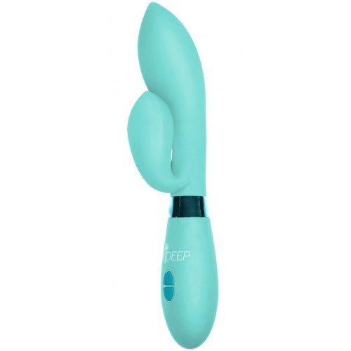 Вибратор с клиторальным стимулятором Indeep Gina Turquoise
