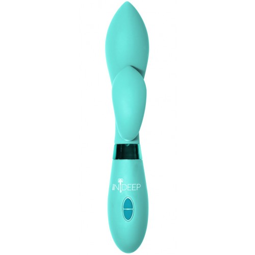 Вибратор с клиторальным стимулятором Indeep Gina Turquoise