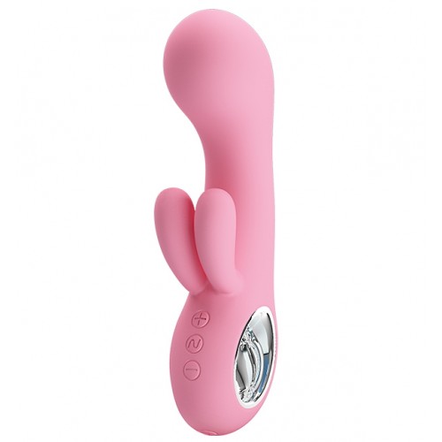Перезаряжаемый вибратор Pretty Love Chris розовый с клиторальной стимуляцией