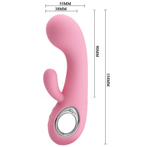 Перезаряжаемый вибратор Pretty Love Chris розовый с клиторальной стимуляцией