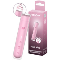 Вакуумно-волновой мини-стимулятор клитора с вибрацией помада Satisfyer First Kiss