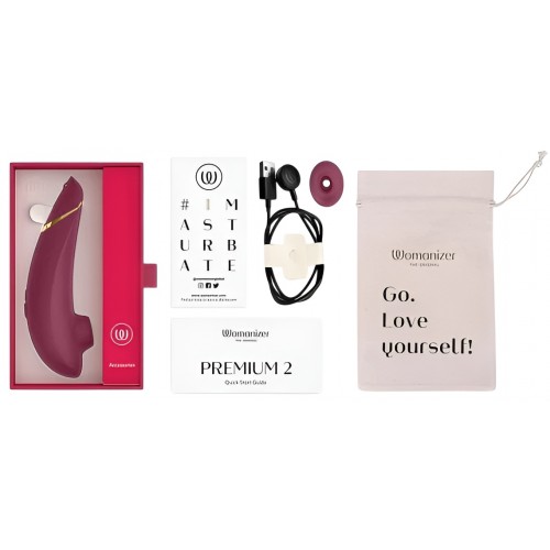 Бесконтактный стимулятор клитора Womanizer Premium 2 Bordeaux