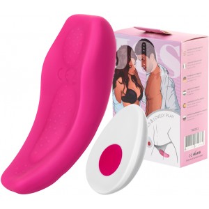 Клиторальный вибратор в трусики JOS FLIRTY, силикон, розовый, 9,3 см