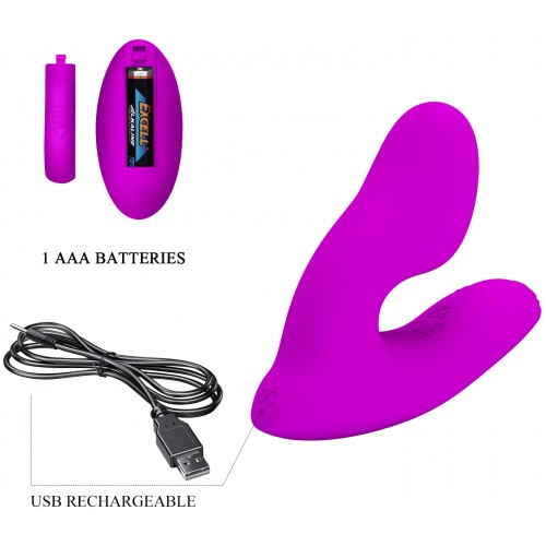 Вагинально-клиторальный стимулятор Pretty Love Melvin с пультом ДУ