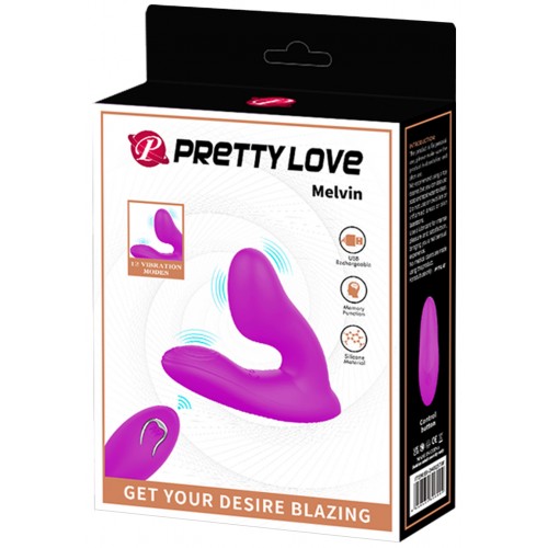 Вагинально-клиторальный стимулятор Pretty Love Melvin с пультом ДУ