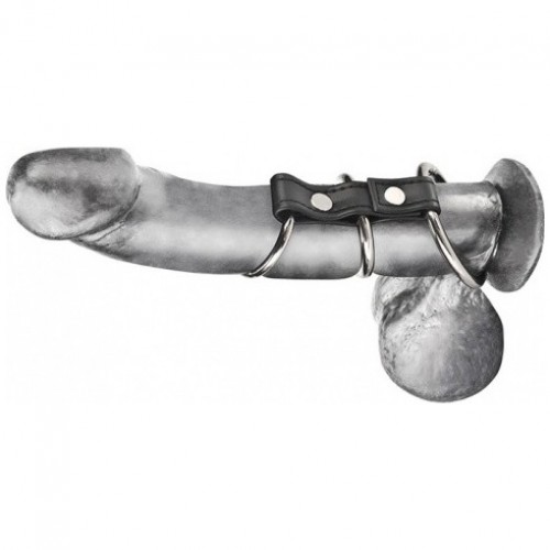 Хомут на пенис из трех металлических колец 