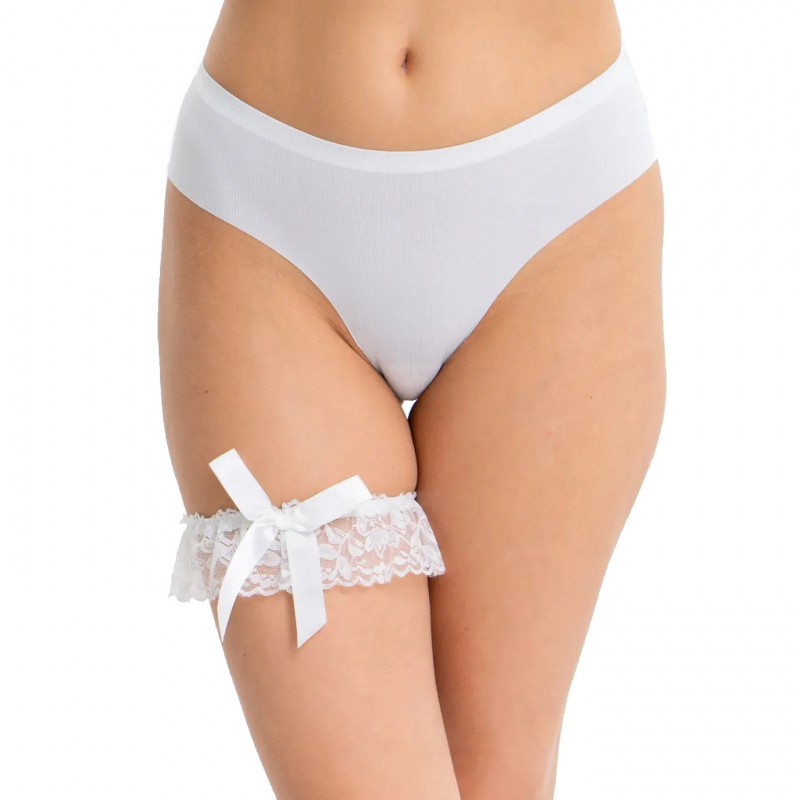 Подвязка кружевная белая